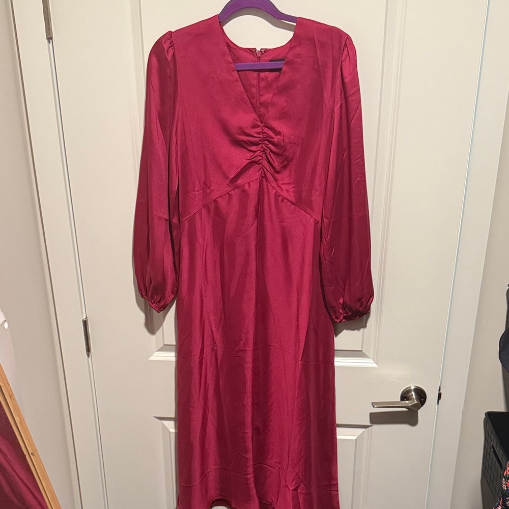 Banana Republic Fuchsia Long Sleeve Dress
